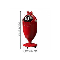 Standing Trash Can with Lid Large Capacity Decorative Bowknot Wastebasket