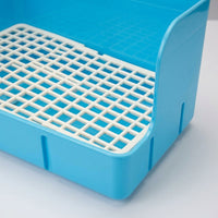 High Sided Litter Box Bunny Litter Tray, Reinforced Bunny Litter Box with Removable Pan and Mesh Grate, Anti-Tip Design for Enclosures, 40x22.5x17cm