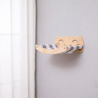 Wall Mounted Cat Shelves with Feeding Station, 6-Piece Wooden Playground and Climbing Frame with Jute Rope for Indoor Playing Climbing Decor