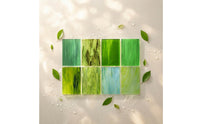 8 Pieces Stained Glass Sheet Translucent Colored Glass Sheet Easy to Cut for Artists, Mosaic Crafts