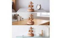 Wooden Revolving Stage Musical Box Revolving Stage Musical Box Handcrafted-Themed Decor for Kids, Shelf Display