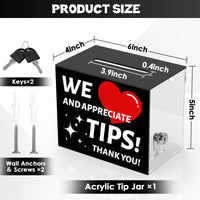 Acrylic Donation Box with Heart Design for Cafes and Tips