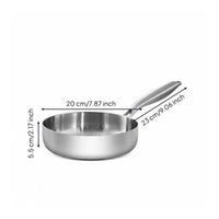 Stainless Steel Frying Pan Silver Finish Stainless Steel Pan Skillet