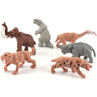 Prehistoric Animal Figures Set with Saber-Toothed Tiger and Brontotherium, Static Models