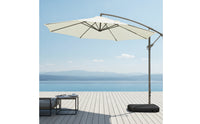 Cantilever Patio Umbrella with Water-Fillable Base Fillable Cantilever Offset Patio Umbrella Weighted for Backyard, Garden, Poolside
