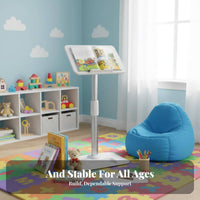 Adjustable Floor Book Holder Easy Assembly Study Furniture With Page fasteners