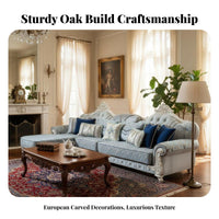 Upholstered Corner Sofa European Style Living Room Furniture Removable and Washable Cover Couch Set for Apartment Dwellers, Families, Lounge Area, Den