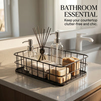 Storage Baskets for Shelves with Stainless Steel Metal Mesh Design, Large for Office Desk and Bathroom Organization