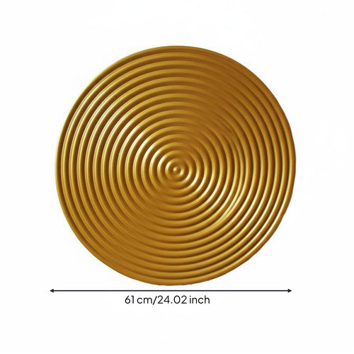 Round Metal Wall Decoration Concentric Design Circular Ribbed Wall Plaque