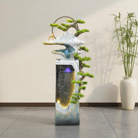 Chinese Design Floor Water Feature Feng Shui Design Water Feature Soothing Sounds Indoor Waterfall Water Feature for Business Owners, Living Room