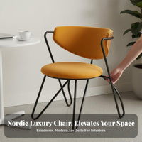 Upholstered Metal Frame Chair utilitarian Look Upholstered Armchair with Metal Legs Padded Seat Minimalist Aesthetic for Kitchen