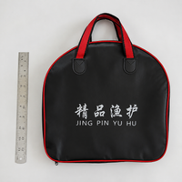 Waterproof Fishing Rod Sleeve for Rod Protection, Black Square 2-Layer Fishing Bag, Thickened Portable Pouch with Steel Ring
