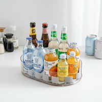 Fridge Drink and Condiment Holder Easy Reach 360 Degree Rotating Storage Bin