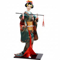 Japanese Geisha Figurine Textile Clothing Folk Ornament Handmade