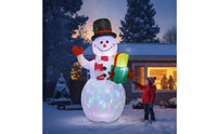 Christmas Inflatable Snowman Colorful Snowman with Top Hat Outdoor Decoration Eye-Catching Holiday Display Easy to Use
