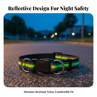 Long-Lasting Adjustable Nylon Pet Collar Comfortable Reflective Pet Collar Lightweight for Daily Walking, Training, Backyard