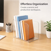 Clear Acrylic U-Shaped Desktop Organizer for Desk Storage, Lightweight Fixed Design Open Bookstand, Study Table and Student Use