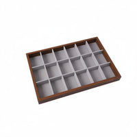 Jewelry Display Tray Rectangular Wooden Tray with Lining for Retailers, Vanity