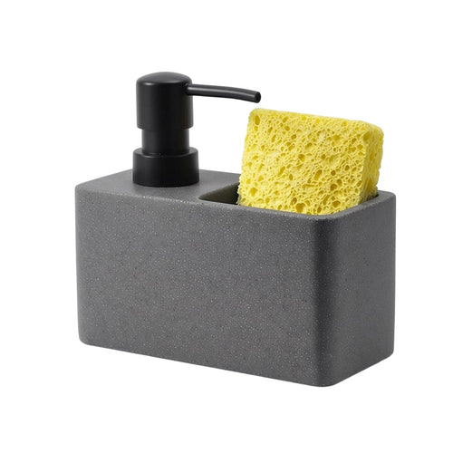 Soap Dispenser Sponge Holder 200ml Capacity Kitchen Sink Holder Countertop Pump Bottle Refillable Household Storage for Bathroom