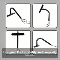 Curved Metal Shaft Car Dent Repair Support Tool Hook and Loop Hooked Pry Bar Compact T-Handle Pry Bar Black