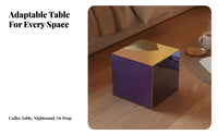 Iridescent Acrylic Table Rainbow Effect Iridescent Cocktail Table multifunctional Use