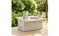 Outdoor Storage Crate with Wood Lid Portable Foldable Bin Stackable Foldable Organizer for Journeyers