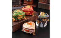 roses Pattern Jewelry Box European Style Heart Jewelry Box Gold Trim Home Decor for Dressing Table