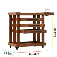1 Piece Wooden Art Cart Utility Cart Painting Workstation Locking Casters Solid Wood Construction Spacious Storage Suitable for Artists Painters Classroom Workshop Home Studio Gallery