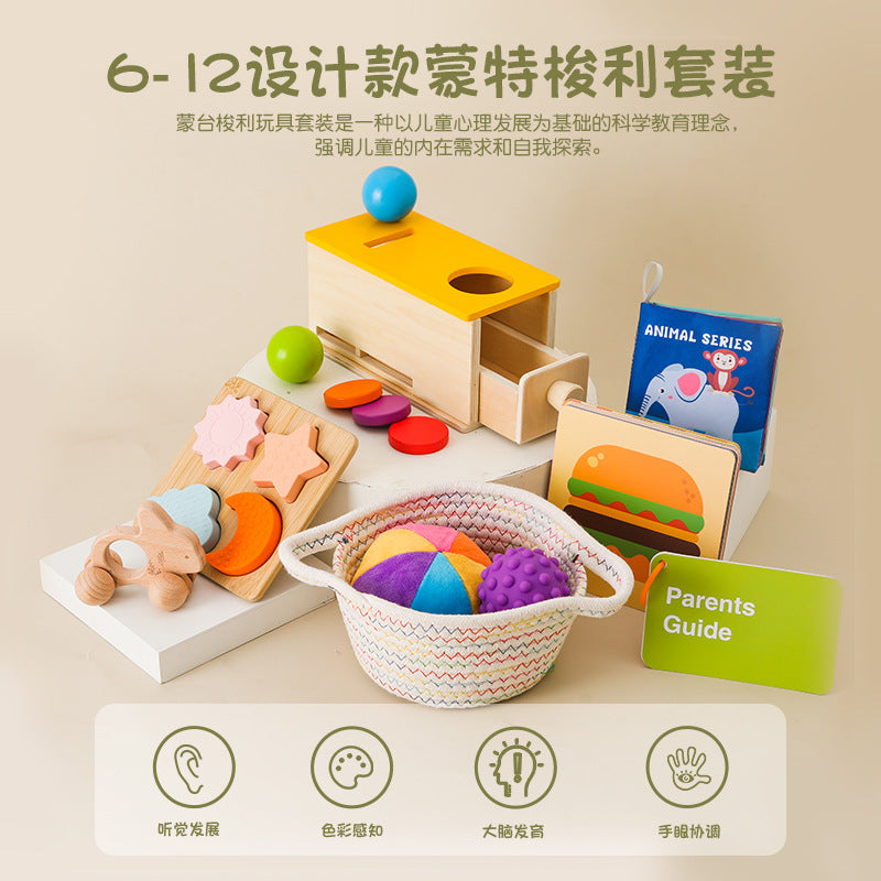 Montessori Wooden Busy Book Puzzle Toy Set for Toddlers 1-3 Years, Educational Toy