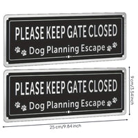 2 Pieces Please Keep Gate Closed Sign Rectangular for Kennels
