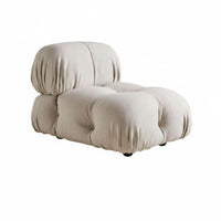Plush Sectional Sofa Wabi-Sabi Design Reconfigurable Multi-Seat Sofa Plush Texture Firm Density Foam Paddings for Homeowners