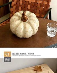 侘寂风中意式波点南瓜酒店花园摄影民宿高级感植物装饰艺术摆件品