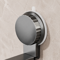 Lid Holder Suction Cup, 2-Piece Set Retractable Lid Holder for Kitchen, Adjustable 7-9cm, Gunmetal Grey Carbon Steel