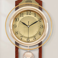 Pendulum Wall Clock Round Wall Clock with Pendulum Analog for Entryway