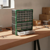 Stackable Drawer Cabinet with 39 Drawers Translucent Modular Drawer Organizer Clear Parts Organizer with Drawers Transparent for Workshop