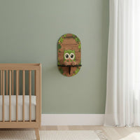And Patrick's Day Wall Sign Holiday Themed Wooden Owl Shelf Wood Grain Finish