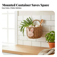 hareShaped Woven Basket Cute creature Design Hanging Organizer Space-Saving