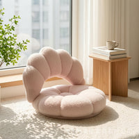 Cushiony Scalloped Floor Chair Low-Height Petal Floor Chair Padded Cushioned Seat Compact for Reading Corners, Bay Window Bays, Tatami Rooms