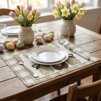 Easter Table Runner 45 x 30 cm Heat-Resistant Table Mat Holiday Dining Table Decor Tabletop Easter Home Decoration for , Kitchen, Restaurant, Party