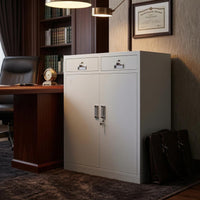 Metal Office Cabinet Double Door Lockable Storage Cabinet Low Profile
