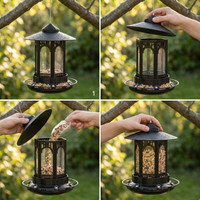 Hanging Bird Feeder for Outdoor Garden Park, Pigeon Sparrow Anti-Scatter Rainproof Bird Cage