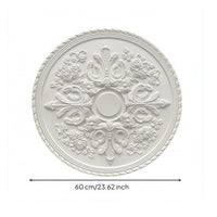 Ornate Floral Ceiling Medallion White PU Ceiling Medallion Circular