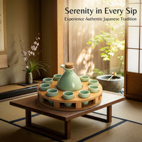 Japanese Sake Set Ceramic 12-Piece Minimalist Style