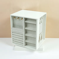 Rotating Jewelry Box Multiple-Drawer Jewelry Storage Box with Hooks Space-Saving Organizer for Girls, Bedroom