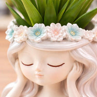 Girl Face Planter Creative Design Flower Pot Easy to Decorate for Bedroom