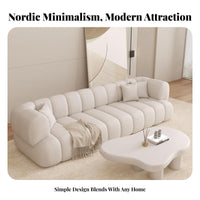 Nordic and aesthetic Armless low-height Couch Minimalist Design Armless 2-Seater Settee Sturdy Construction Sofa velvety texture for Apartment Dwellers, Interior Designers, spa, Reception Area, Bedroom, Entryway