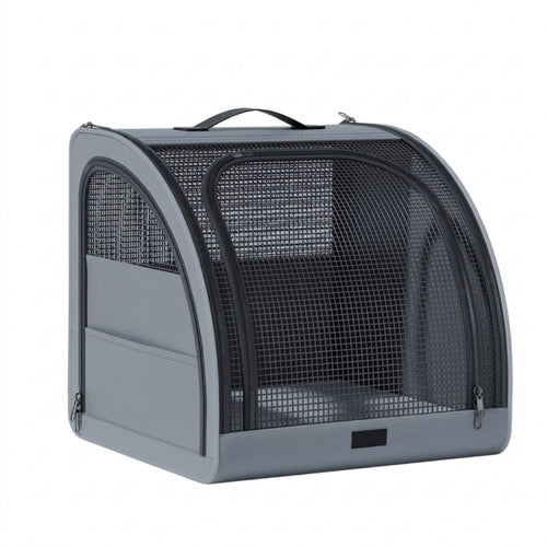 Portable Folding Soft Dog Crate Compact Folding Dog Crate Secure Pet Carrier with Mesh Panels for Cats
