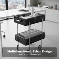 2-Tier Rolling Utility Trolley Light Luxury Design 2-Tier Utility Utility