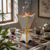 Arabic-Design Incense Burner Silver Finish Zinc Alloy Incense Burner Home Decor Classical Decorative