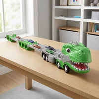 Unfoldable Transformable Dinosaur Truck Alloy Cars Dinosaur Head Truck Toy Open Mouth Kids Plaything Multi-Level for Children